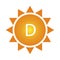 Vitamin d sun, great design for any purposes. Food safety. Vector icon. Stock image.