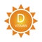 Vitamin d sun, great design for any purposes. Infographic for medical design. Stock image.