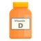 Vitamin d supplement icon, cartoon style