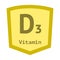 Vitamin D3 vector symbol isolated