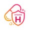 Vitamin H Pill Shield icon Logo Protection, Medicine heath Vector illustration