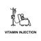 vitamin injection icon. Element of treatment with name for mobile concept and web apps. Thin line vitamin injection icon can be us