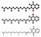 Vitamin K K1, phylloquinone, phytomenadione molecule. Stylized 2D rendering and conventional skeletal formula.