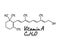 Vitamin A Label and Icon. Chemical Formula and Structure Logo. V