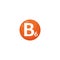 Vitamin nutrition complex, B6 medicine capsule in orange round icon in flat