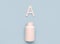 Vitamin A retinol icon from tablets and drug bottle on blue background.