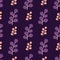 Vitamin seamless pattern with doodle blackberry print. Purple and orange colored food backdrop