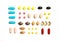 Vitamins, dietary supplements in a row , Background from multi-colored tablets