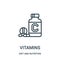 vitamins icon vector from diet and nutrition collection. Thin line vitamins outline icon vector illustration. Linear symbol