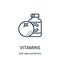 vitamins icon vector from diet and nutrition collection. Thin line vitamins outline icon vector illustration. Linear symbol
