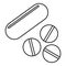Vitamins pills icon, outline style
