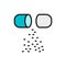 Vitamins, probiotic, bifidobacteria flat color line icon.