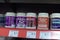 Vitamins on supermarket shelves