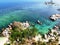 The viThe view from the top of the scattered rocks in Lengkuas island, Indonesia