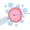 In Vitro Fertilization flat illustration. Human Fertilized Egg in Laboratory Petri Dish