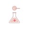 In vitro fertilization ovum and sperm in the flask vector illustration isolated.