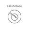 In Vitro Fertilization Vector Logo. Egg and Spermatozoon in Test Tube Symbol