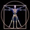 Vitruvian man with bones