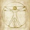 Vitruvian man, Leonardo Da Vinci, graphic elaboration