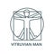 Vitruvian man  vector line icon, linear concept, outline sign, symbol