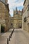 VitrÃ©, Brittany, France. Town alley and main castle