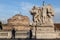 Vittorio Emanuele II bridge details, sculptures and statues in Rome, Italy