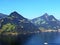 Vitznauerstock-Gersauerstock and Rigi Hochflue mountains above the lake Lucerne or Vierwaldstaetersee lake Vierwaldstattersee