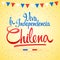 Viva la independencia Chilena, Long live Chilean independence spanish text, Chile theme patriotic celebration