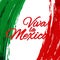 Viva la Mexico against the background of the national flag Mexico Watercolor style Bright background on Independence Day of Mexico