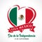 Viva Mexico, DÃ­a de la Independencia heart banner