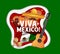 Viva mexico paper cut banner with mexican symbols