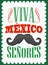 Viva Mexico Senores, Viva Mexico gentlemen spanish text, mexican holiday vector decoration.