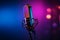 Vivid ambiance microphone featuring an electrifying and colorful neon light