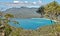 The vivid blue waters of beautiful Wineglass Bay in Tasmania, Australia.