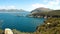 The vivid blue waters of beautiful Wineglass Bay in Tasmania, Australia.