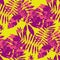 Vivid bright jungle foliage seamless pattern.