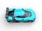 Vivid cerulean - super sports car - top down view