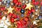 Vivid Christmas background with colorful New Year decoration