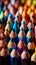 Vivid close up colored sharpener pencils, macro shot of pencils