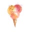 Vivid color and ball shape ice-cream cone