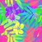 Vivid colors bright tropical flowers vector