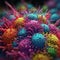 Vivid Colors of Microscopic Viruses in 4K. Ideal for Medical Presentations.