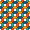 Vivid colors repeated hexagon tiles mosaic wallpaper. Seamless surface pattern with bright contemporary geometric print.