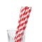 Vivid eco friendly striped paper straws in glass