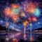 Vivid and Eye-Catching Fireworks Display in a Fantastical Night Sky