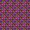 Vivid floral symmetrical repeating pattern in mauve abd yellow over black
