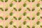 Vivid fruit pattern of fresh lemon on colourful background