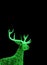 Vivid Green Illuminated Christmas Reindeer Shaped Outdoor Decoration Lights on Dark Background