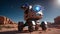 A Vivid Image Of A Robot In A Desert With A Bright Light AI Generative