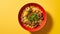 Vivid Imagery Of Szechuan Beef Noodle Soup On Yellow Background